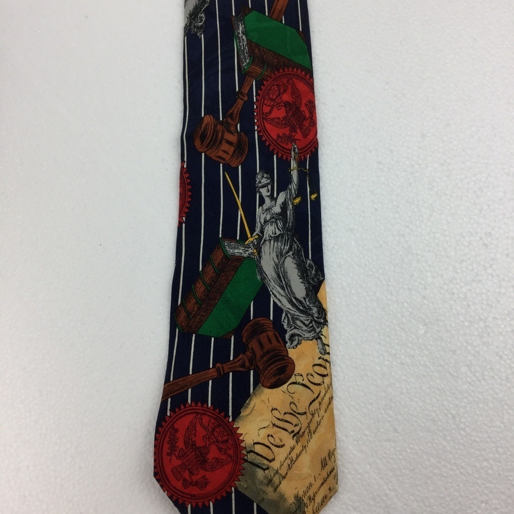 Rare! Addiction Tie "Lady Themis Law Scales "Silk